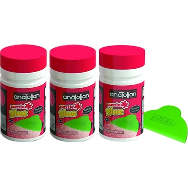Anatolian Sıvı Puzzle Yapıştırıcı Seti 3 x 140 ml – Spatula Dahil, Kolay Sürülür, Hızlı Kurur,