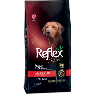 Reflex Plus Kuzulu Orta ve Büyük Irk Yaşlı Köpek Maması 15