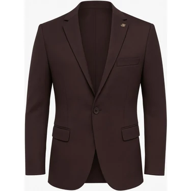 Plus Scorpion Kahverengi Erkek Slim Fit Blazer Ceket – Şık, Modern, Günlük ve Ofis Kombinlerine