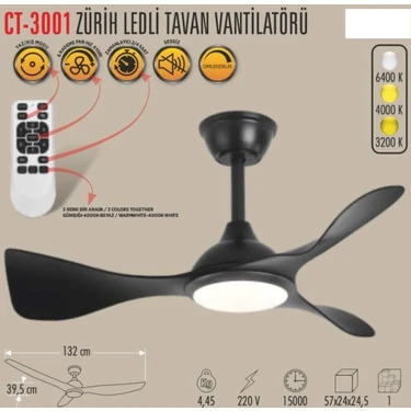 Cata CT-3001 Zurih Ledli Tavan
