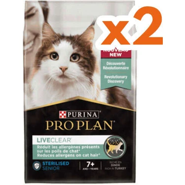 Pro Plan Live Clear Senior Sterilised Hindili Kısırlaştırılmış Yaşlı Kedi Maması 1,4 kg x 2
