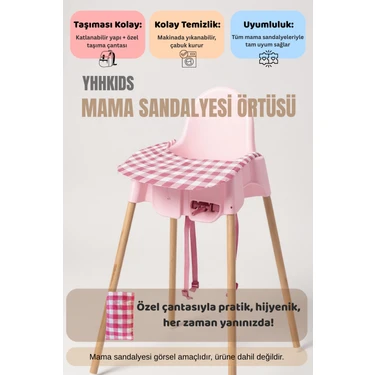 Yhh Kids Lastikli Mama Sandalyesi Örtüsü + Taşıma Çantası – Tüm Sandalyelere Uyumlu,