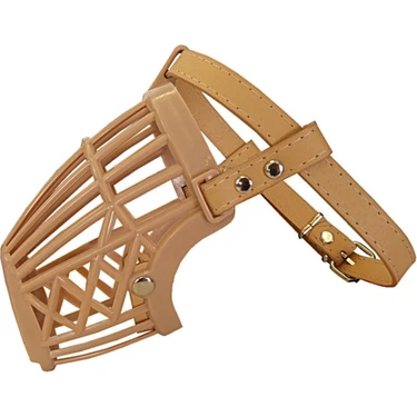 Subutu Karamel Plastik Köpek Ağızlığı 13 Cm-37 cm Bej