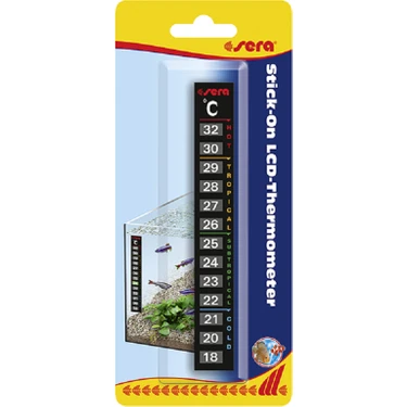 Sera Dijital Termometre 18-34 ºC Akvaryum ve Terraryumlar için Hassas Ölçüm 13x1.5 cm