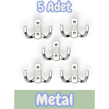 Noktalı Portmanto Vestiyer Duvar Dolap Elbise Askısı Krom Metal Mobilya Kapı Askılığı Askılık (5