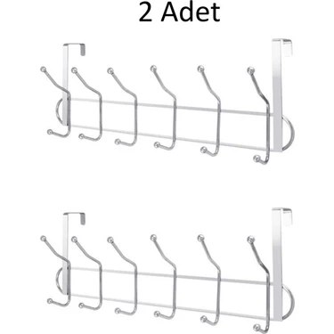 Doğuş Mutfak 2 Adet Kapı Arkası Metal Pantalon Gömlek Havlu Bornoz