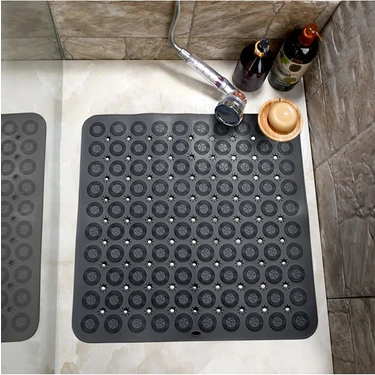 Orvila Silikon Kaydırmaz Taban Masajlı Duşakabin ve Banyo Paspası - Kare Banyo ve Küvet Içi Masajlı