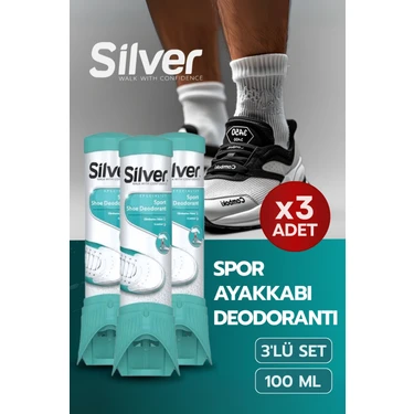 Silver Ayakkabı Deodorantı Koku Giderici Önleyici Sprey 100 ML 3