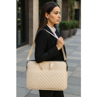 Premium Kapitone Desen 15" & 16"inç Laptop Notebook Tabletlere Uyumlu Evrak Dosya Bilgisayar
