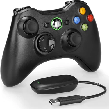 Xbox 360 Pc Ps3 Uyumlu Kablosuz Alıcılı Siyah Gamepad
