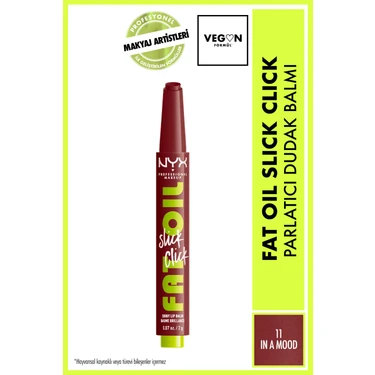NYX Professional Makeup Fat Oil Slick Click Parlatıcı Nemlendirici Nude Tonlu Dudak Balmı - 11 In a