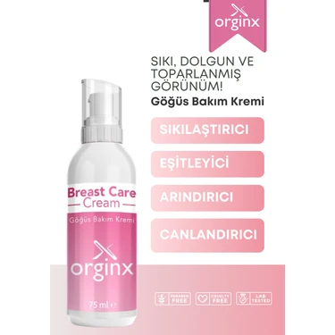 Orginx Göğüs Bakım Kremi 75 ml Diklendirici ve Dolgunlaştırıcı Sıkılaştırıcı