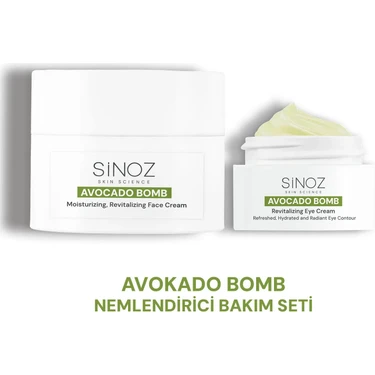 Sinoz Avokado Bomb Yoğun Nemlendirici Yüz Kremi & Göz Kremi 2'li Bakım
