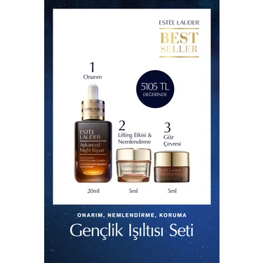 Estee Lauder Cilt Bakım Seti - Tüm Cilt Tipleri İçin 3 Adet Advanced Night Repair Serum 20ml Krem