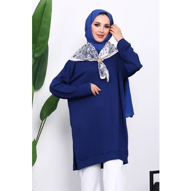 İmaj Butik Lacivert Bisiklet Yaka Modal