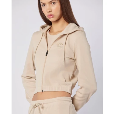 Kappa Leda Kadın Eşofman Üstü Bej Renk Regular Fit %48 Pamuk %47 Polyester Yaz