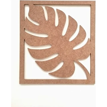 Dekolobi Ham Mdf Boyanabilir Deve Tabanı Pano Yaprak Çerçeveli Tablo Doğal Renkli Modern