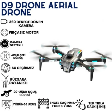Wirkmarkt D9 Su Geçirmez- (KALİBRASYON GEREKTİRMEZ) Amatör Drone – 4K Destekli Ayarlanabilir