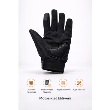 BelcoTech  Uzun 3 Mevsim Korumalı Motosiklet Eldiveni Avuç içi Korumalı Dokunmatik Özelliği Yasaya