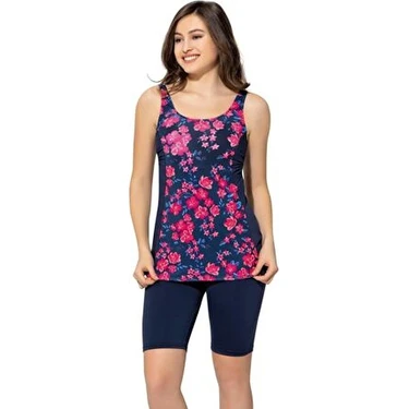Taytkini Desenli Şortlu Tankini 5532 Desenli