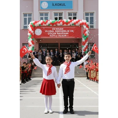 Walkenzo Türk Bayrağı Desenli Kravat Formlu Çocuk