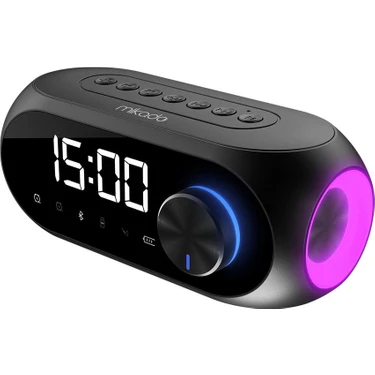 Everton Mikado MD-W7 1200mAh 5W Siyah Bluetooth-Aux-Derece-Usb-FM (RADYO) Alarmlı Saat Speaker