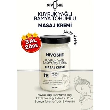 Nivoshe Kuyruk Yağlı Bamya Tohumlu Rahatlatıcı Bel, Boyun, Kol, Sırt, Diz, İçin Ağrı ve Akıllı