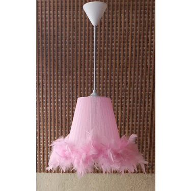 Onay Avize Pembe Organze Avize M-312 Yatak Odası Çocuk Odası Genç ve Bebek Odası Avize Aydınlatma