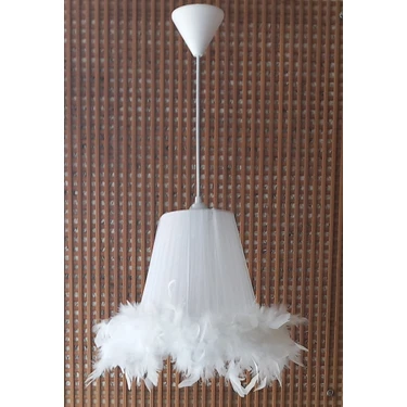 Onay Avize Beyaz Organze Avize M-320 Yatak Odası Çocuk Odası Genç ve Bebek Odası Avize Aydınlatma