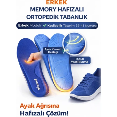 Wicromed Memory Hafızalı Ortopedik Tabanlık  Spor Tabanlık Konfor Yürüyüş Bay
