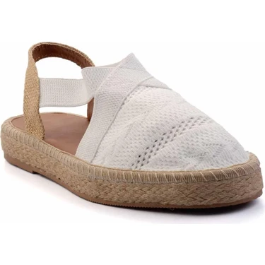 Bambi Beyaz Triko   Kadın Espadril
