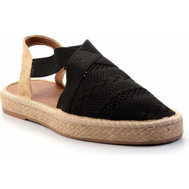 Bambi Siyah Triko   Kadın Espadril