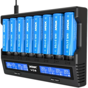 Xtar Vc8 Taşınabilir Çoklu Li-Ion Pil Şarj Cihazı /