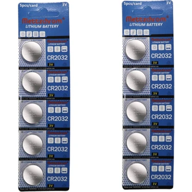 Mettzchrom 10 Adet 3 Volt CR2032 Lityum Düğme Para