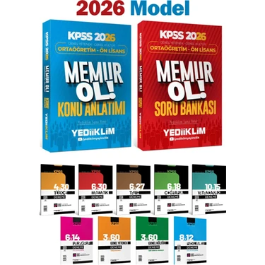 Yediiklim Yayınları 2026 Model Kpss Ortaöğretim Ön Lisans Memur Ol Konu Anlatımlı Soru Bankası Seti
