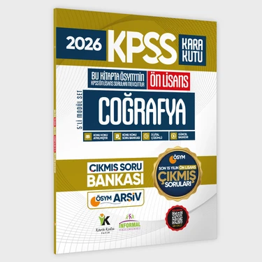 Karakutu Yayınları 2026 Fullönlisans Kpss Coğrafya Kara Kutu Ösym Çıkmış Soru Bankası Son 15 Yıl