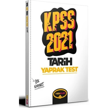 Yediiklim Yayınları KPSS 2021 Genel Kültür Tarih Çek Kopart Yaprak