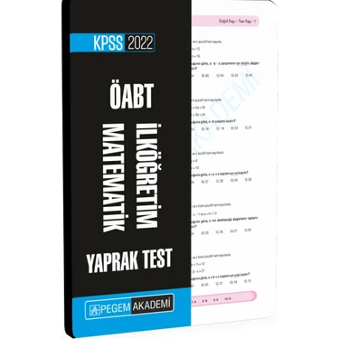 Pegem Akademi Yayıncılık 2022 KPSS ÖABT İlköğretim Matematik Yaprak