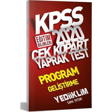 Yediiklim Yayınları 2020 KPSS Eğitim Bilimleri Program Geliştirme Çek Kopart Yaprak