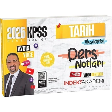 İndeks Akademi Yayıncılık İndeks Akademi 2026 KPSS Tarih Akademisi Video Ders Notları - Aydın Yüce