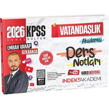 İndeks Akademi 2026 KPSS Vatandaşlık Akademisi Video Ders Notları - Emrah Vahap