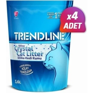 Trendline 4 Adet - Trendline Silika Kristal Kedi Kumu 3,6 Lt (1,4