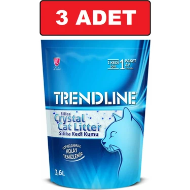 Trendline Kristal Kedi Kumu 3.6 Lt 3 Adet Silika Kedi Kumu
