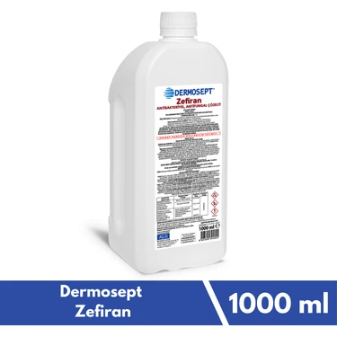 Dermosept Zefiran Antibakteriyel Çözelti 1000 ml Alkolsüz Sıvı Özellikli
