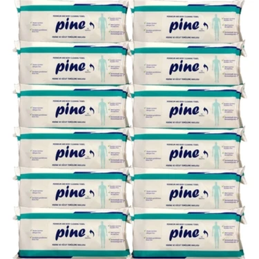 Pine Alkolsüz Hasta Perine Ve Vücut Temizleme Havlusu 50'Li X 12