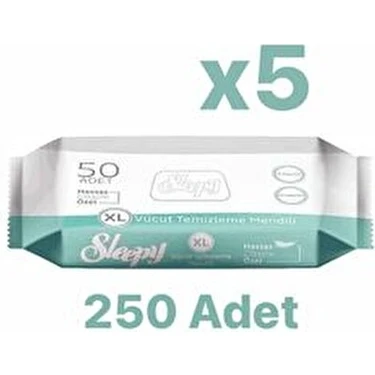 Sleepy Vücut Temizleme Havlusu, Hasta Perine Havlu, Makyaj Temizleme Mendili 5X50