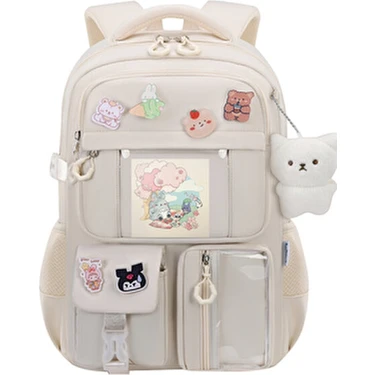 Kawaii Plus Yeni Sezon Üst Kalite Kore Tipi Aksesuarlı Sırt Çantası Okul