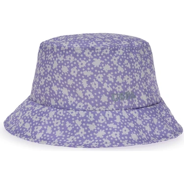 U.S. Polo Assn. Kız Çocuk Lila Desenli Bucket Şapka