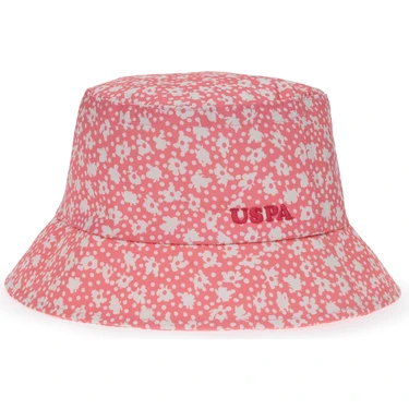 U.S. Polo Assn. Kız Çocuk Pembe Desenli Bucket Şapka