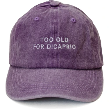 Nome Studio Nakışlı Şapka Mor Too Old For Dicaprio Yıkamalı Kumaşlı ve Yazı Nakışlı Şapka Pamuklu